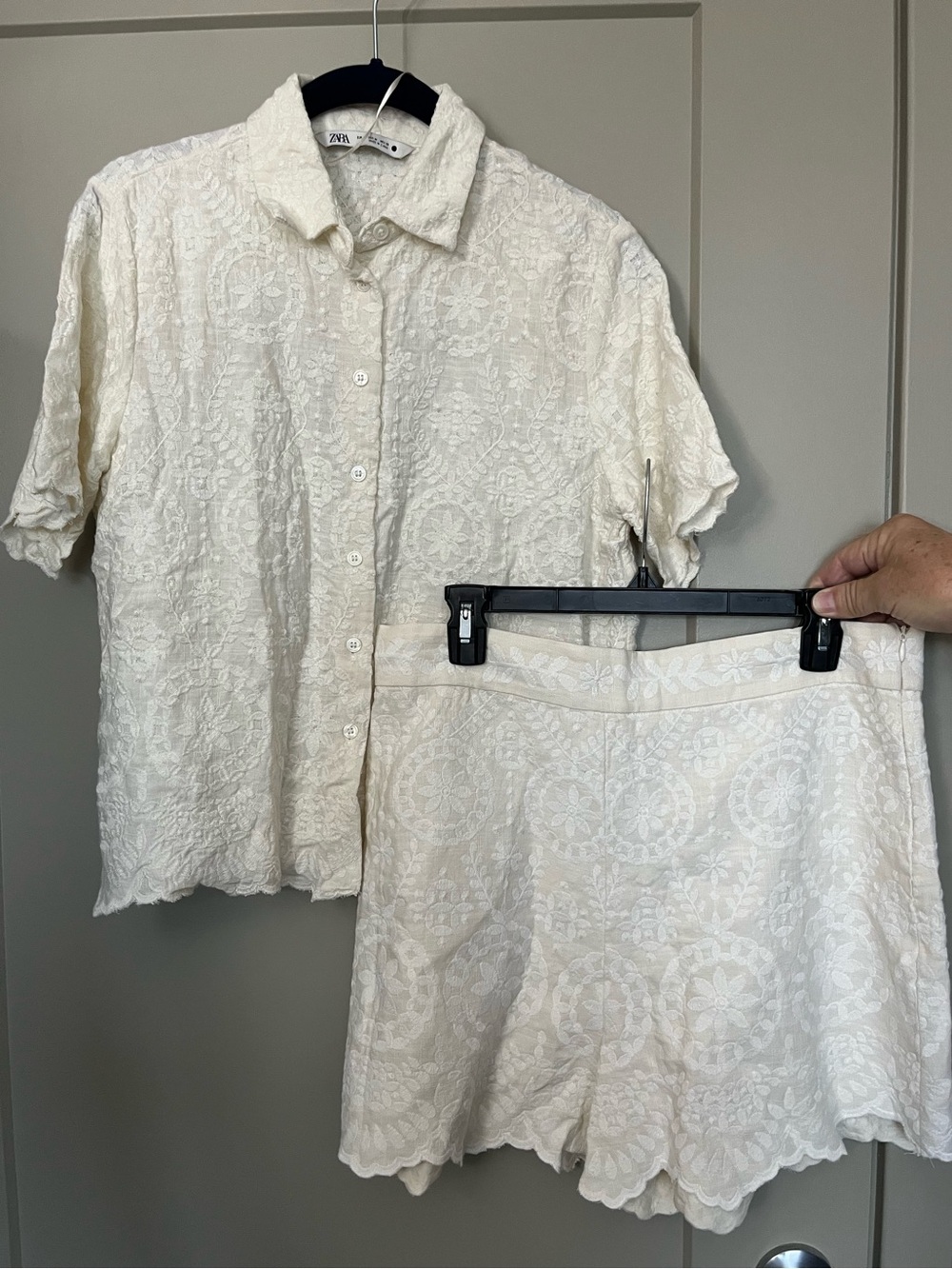 Zara Cream Embroidered Set (2 sizes)